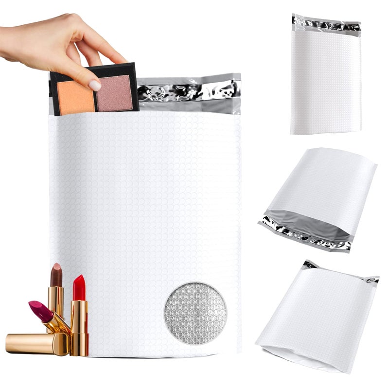 ABC PACK & SUPPLY White Gusseted Bubble Mailers, 11 x 13 x 4 Inch. Pack of 10 Expandable Envelopes. Padded Shipping Envelopes. Waterproof Bubble Bags for Shipping. Poly Bubble Mailers Self Seal - Image 1